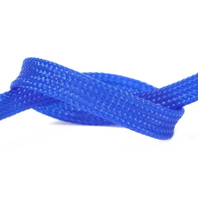 Blaue PET geflochtene Kabelmuffe 2-60 mm hohe Dichte dehnbar Drahtwickelmantel