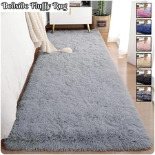 Bedside Bedroom Rugs Super Soft Fluffy Shaggy Rug Non Slip Carpet Floor Mats USA