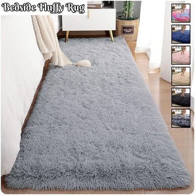 Shaggy Area Rugs Plush Soft Fluffy Carpet  Bedroom Bedside Anti-Slip Floor Mats