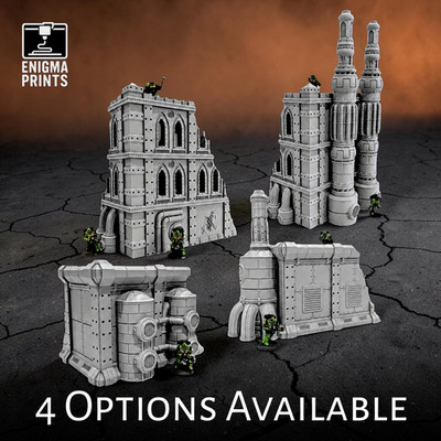 Forge Corner Ruins 28mm Industrial Grimdark Sci-Fi Wargaming Terrain | Damochles