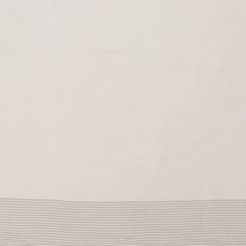 47" X 60" Beige and Ivory Cotton Woven Striped Throw Blanket with Fringe - Picture 7 of 10