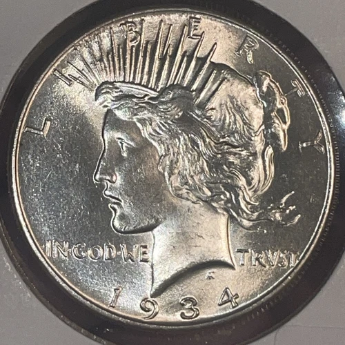 * 1934-P * PRISTINE+ BU MS PEACE SILVER DOLLAR * FROM ORIGINAL COLLECTION UNC!!