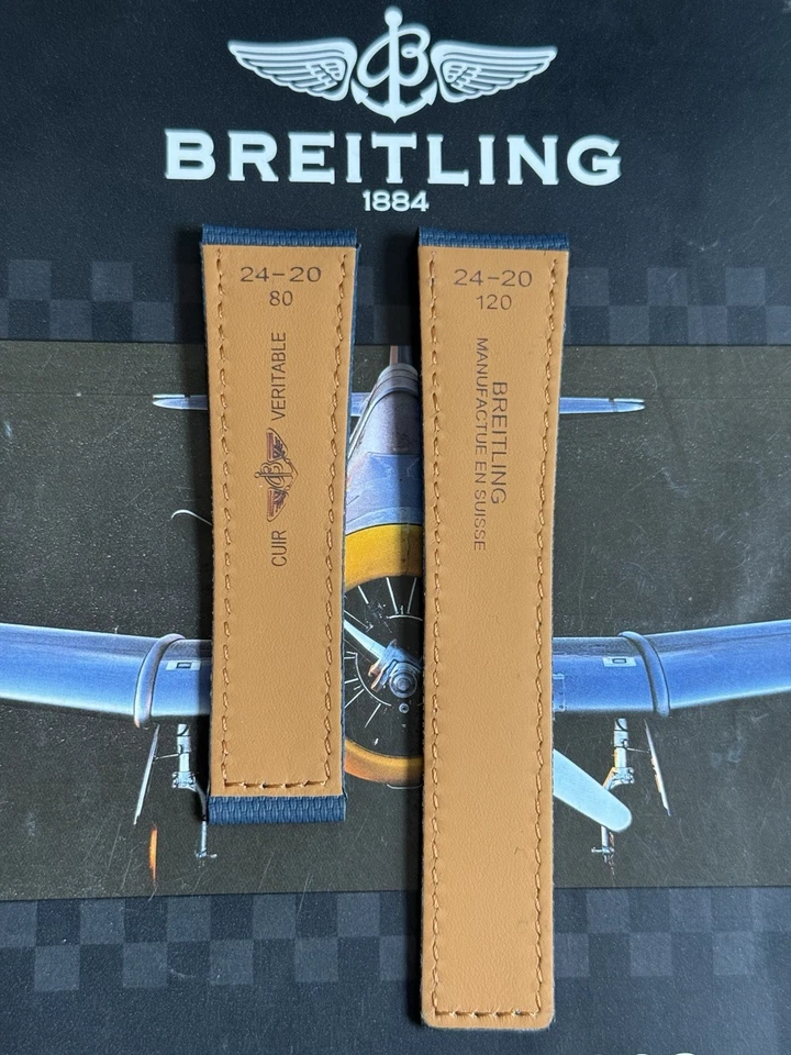 全新 百年灵 海军蓝 帆布 部署表带 24-20 毫米 表带 宽度 120/80 毫米 长度 — 第 2/4 张图片