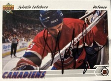 Sylvain Lefebvre Montreal Canadiens autographed card (1992-93 Upper Deck #171)