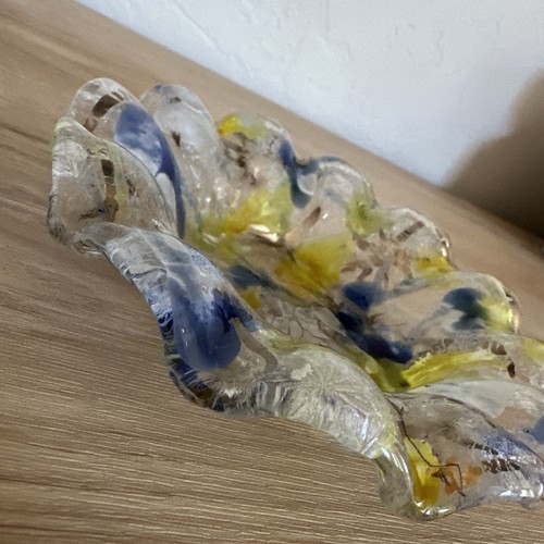 Yellow And Blue Ruffled Fused Glass Dish - Picture 4 of 12