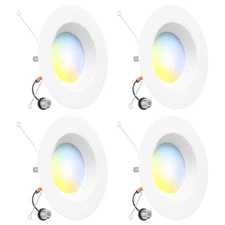 Gefolly 5CCT Recessed Lighting 6.8 Inch, 15W 1050LM, Retrofit Led Can Lights ...