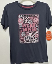NWT Wonder Nation Girl Graphic T-Shirt Dark Gray Size L 10-12