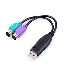 UCEC PS/2 to USB Adapter Converter for PS2 Keyboard Mouse, Black
