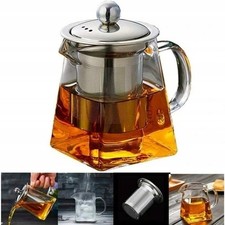 Glass Teapot with Removable Infuser Stovetop Safe Tea Kettle Tea Making Pot New