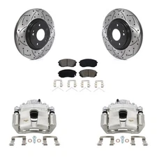 Front Brake Rotors Pads Calipers Kit for Hyundai Sonata Kona Electric 2016-2021 