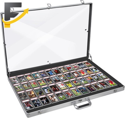 Aluminum Glass Display Case for Cards XL Large Table Top Display Case with Lock