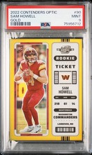 2022 Contenders Optic Sam Howell RC Rookie Ticket Gold 03/10 PSA 9