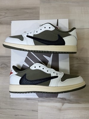 Size 13C Jordan 1 Retro Low OG SP Travis Scott Medium Olive (PS) DO5442-200