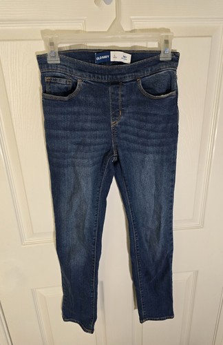 Old Navy Girls Skinny Large Denim Blue Jeans Pull On Elastic Waist - Picture 8 of 8