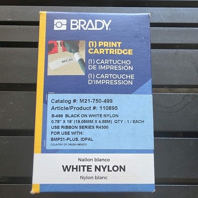 Brady M21-750-499 Multi-Purpose Nylon Labels w/Ribbon for M21 Printers - 0.75''