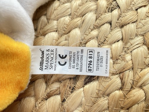 Vintage St Michael Marks & Spencer M&S Duck Goose Soft Toy Plush Beanie 8796813 - Picture 8 of 9