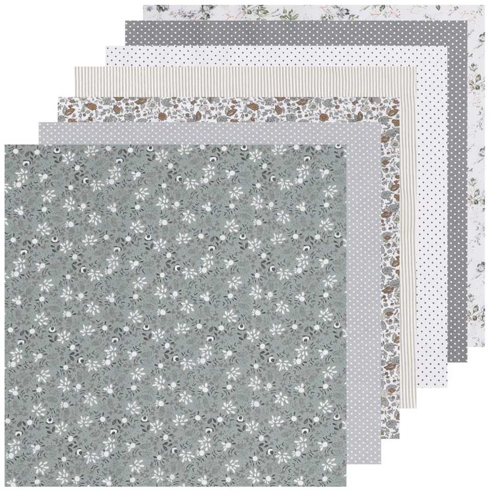  7pcs Retro bedruckte Baumwoll -Quilt -Stoff Patchwork Stoff Quilt Quadrate DIY - Bild 3 von 4