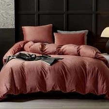  Flannel Velvet Duvet Cover Size Duvet Cover Bedding Sets, 3pcs King Blush Pink