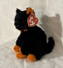 Ty Beanie Baby Fraidy Black Cat Plush Beanbag w/ Heart Tag Vintage 2000