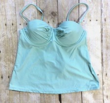 J. Crew D cup swim tankini swim top b9926 72 SMI MINT GREEN Sz 0 Underwire