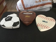 Whitman's Sampler Empty Heart Shaped Sport Themed Chocolate Candy Boxes