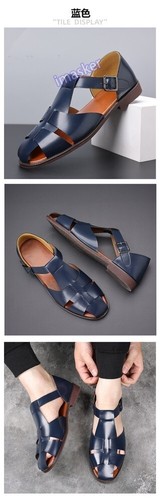 Roman Style Mens Closed Toe Sandals Buckle Flats Casual Business Shoes Summer Sz - Picture 13 of 28
