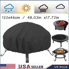 48 in Round Fire Pit Cover Patio Table Cover Garden Waterproof Fire Covers US