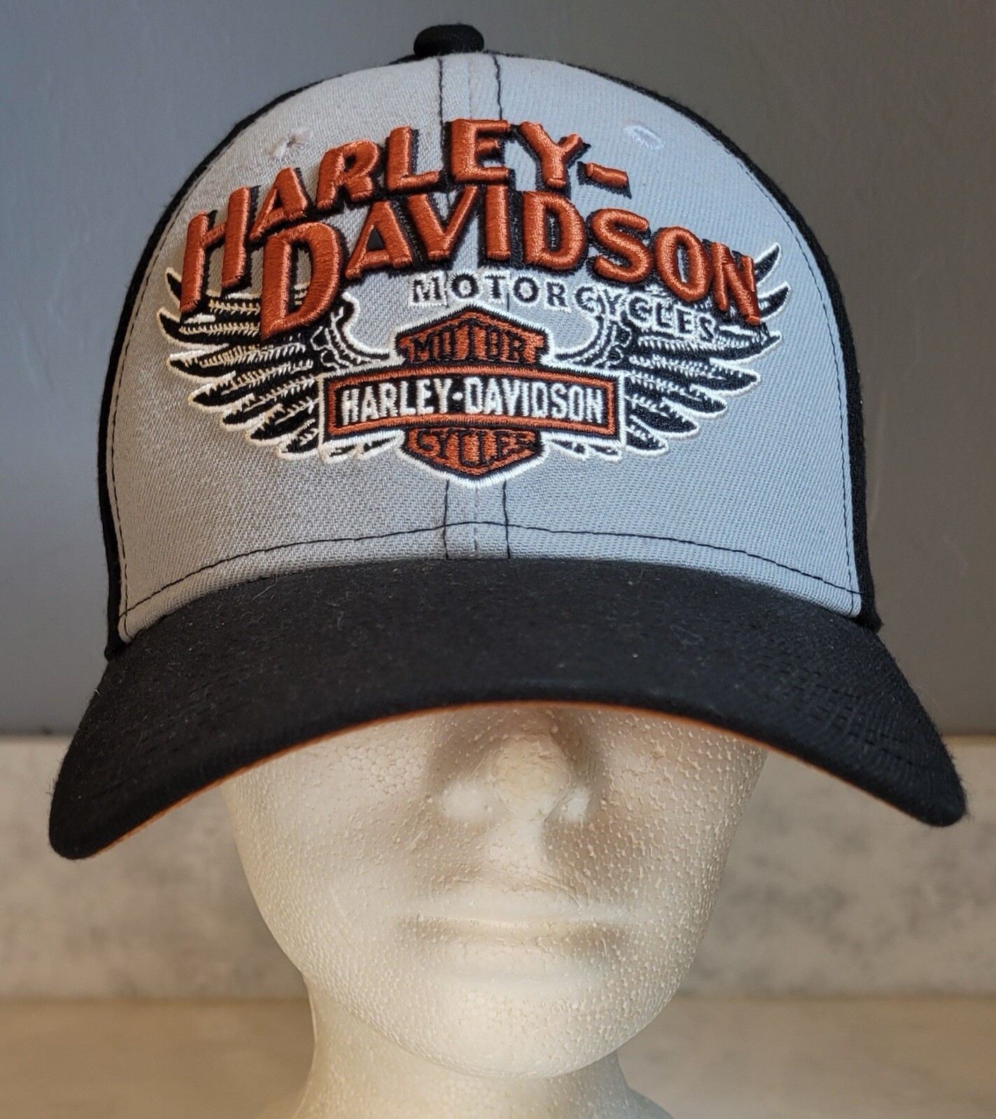 Harley-Davidson Motorcycles New Era 39THIRTY Fitted Hat - Black/Grey - M/L