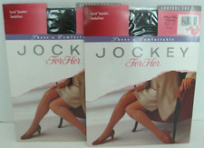 Vintage Pantyhose Size Small Tall Black 2 Pair NOS 1994 Sandal Foot Control Top