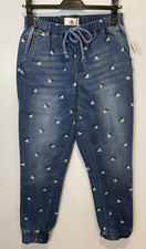 Disney Parks Mickey Mouse Denim Jogger Pants M Juniors