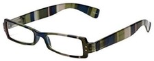Calabria 763 Designer Spring Hinge Reading Glasses Matching Case Stripes 2.5