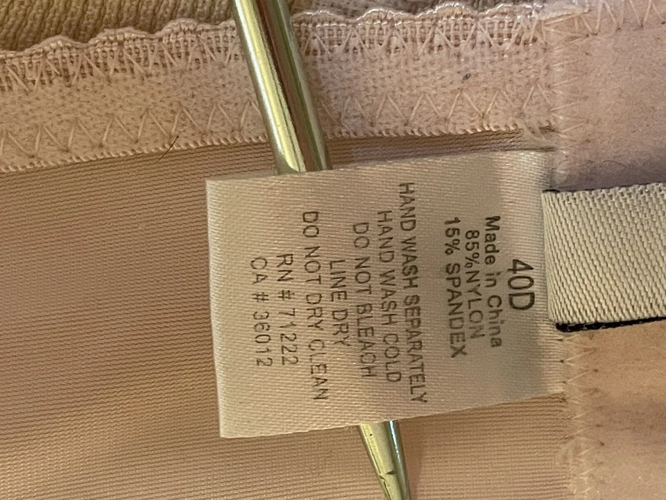 Sujetador Rampage Intimates Rosa Encaje Push-up Con Aros Cierre Trasero 40D Foto 4 de 4