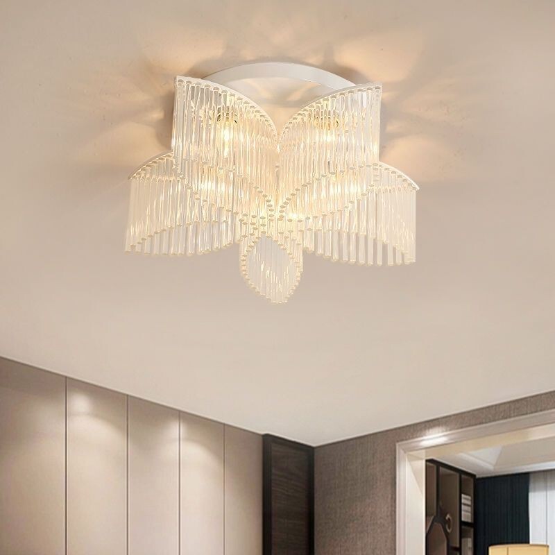 Plafoniera Soffitto Fiori e Cristalli 5 Luci E14 - Atmosfera Casa Dolce Casa