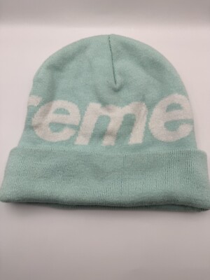 Supreme FW15 Big Logo Beanie Teal Rare | eBay