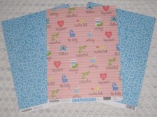 Double-Sided Baby Boy Blue Swirls Words Scrapbook Pages-Set of 3