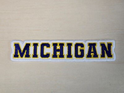 Michigan Wolverines  6 1/2 inch Iron on Embroidered Applique Patch