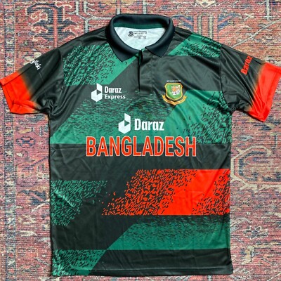 Bangladesh Cricket Team Official Jersey Polo Shirt Mens L Green Red Black