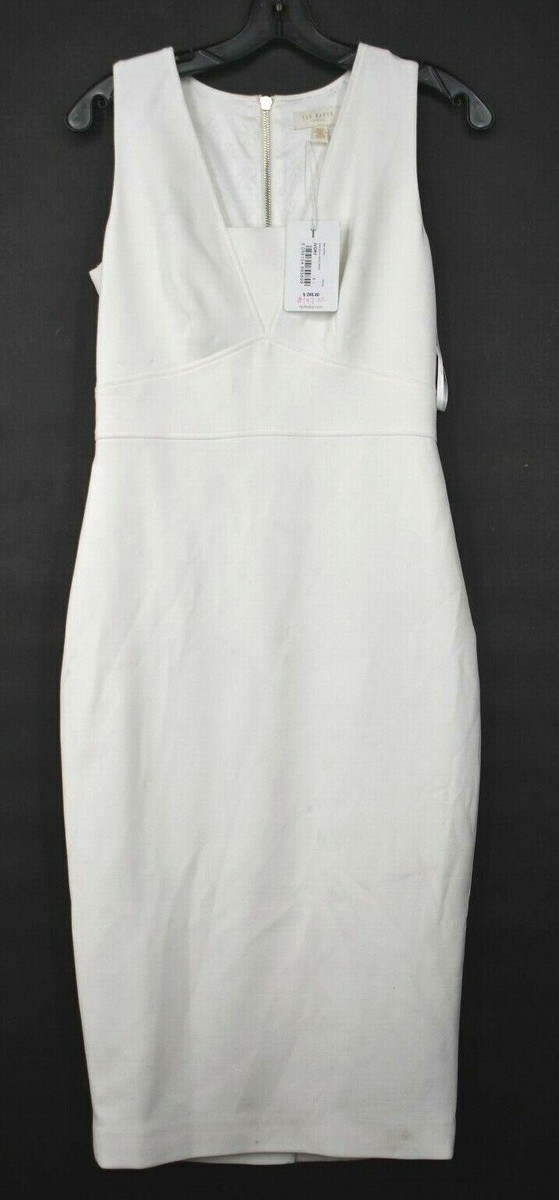 white pencil dress midi Oona White Floral Lace Pencil Midi Dress (Final Sale-US Only), S / White
