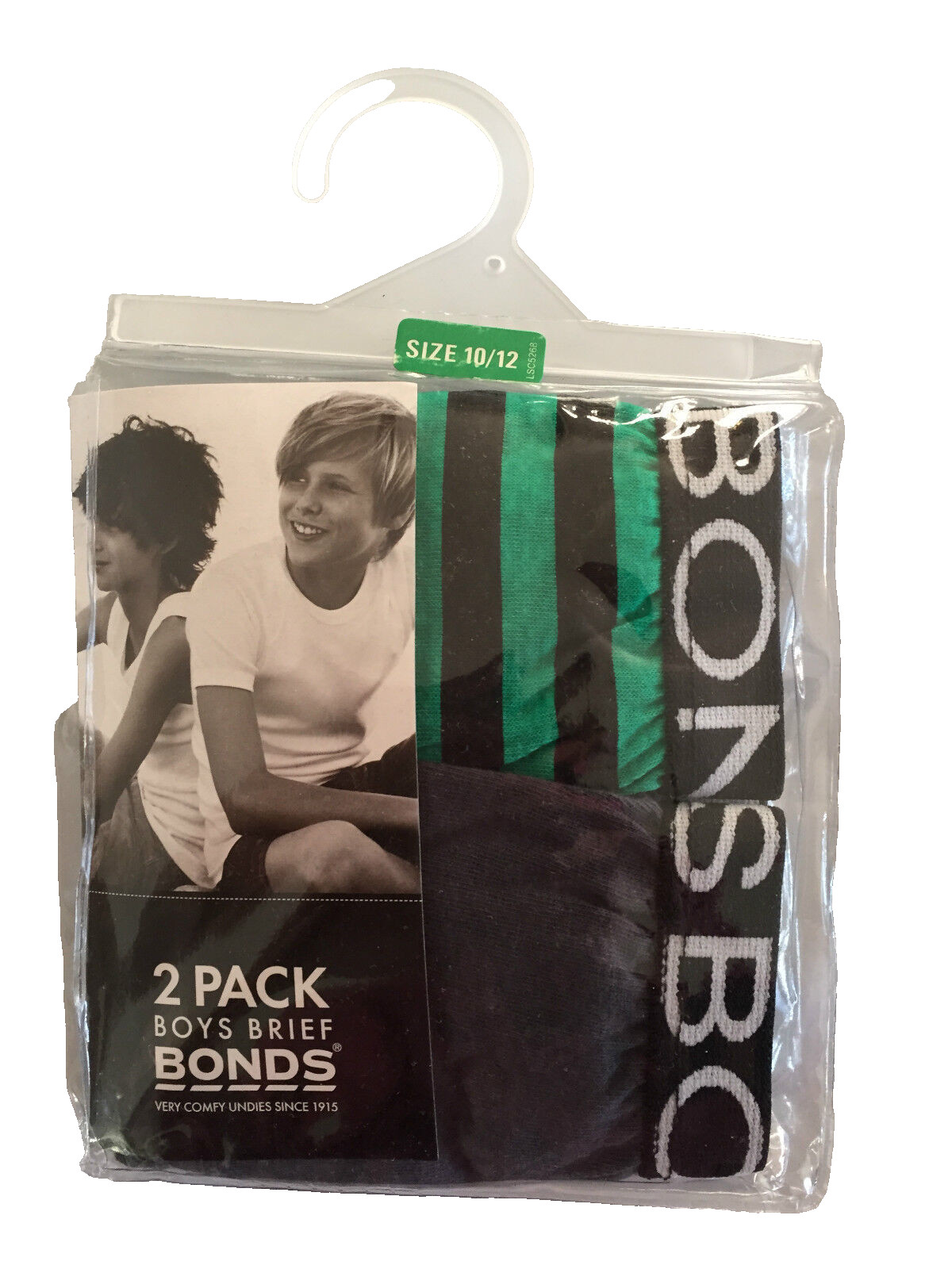 BNIP Boys Sz 10 - 12 Pack of 2 Bonds Brand 100percent Cotton Classic Briefs Underpants