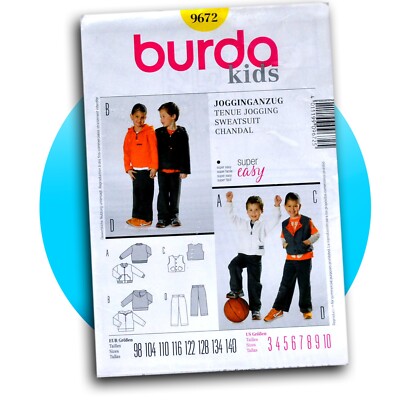 Burda Schnittmuster Jogginganzug Papierschnitt 9672