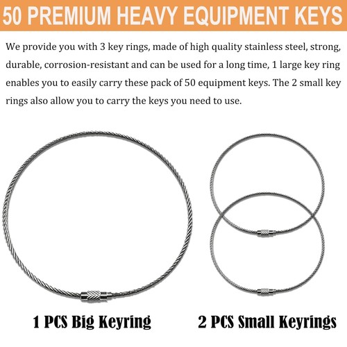 50 Heavy Equipment Keys Master Set CAT JCB CASE JD Gehl Hyster Komatsu Kubota - Picture 6 of 7