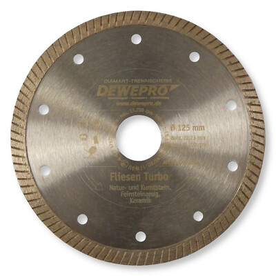 DEWEPRO Diamanttrennscheibe - Ø 125mm Fliesen Turbo Trennscheibe Turboscheibe
