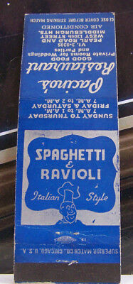 Rare Vintage Matchbook Cover V1 Middleburg Heights Ohio Spaghetti Ravioli Italia Ebay