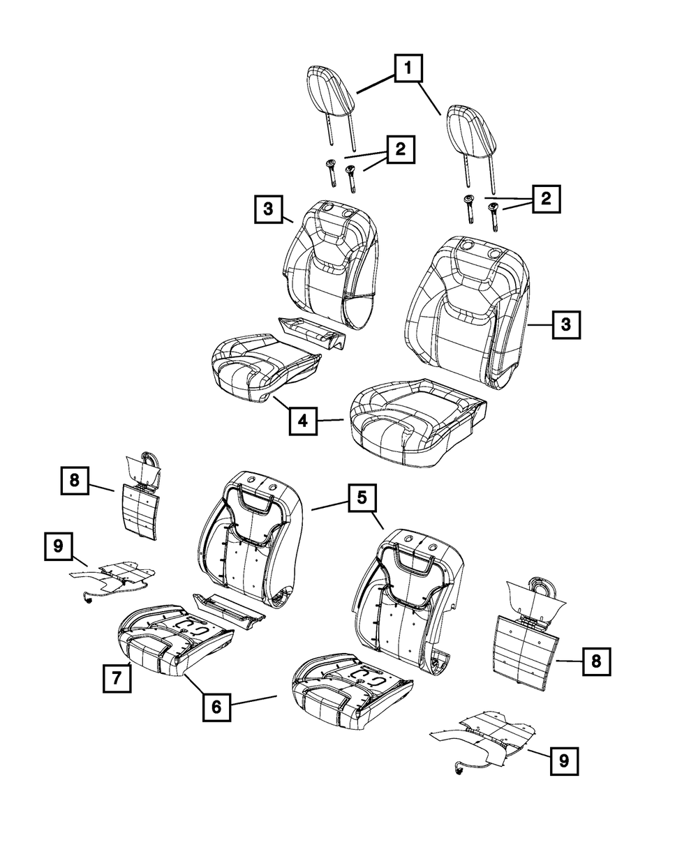 Genuine Mopar Front Seat Cushion Cover Left 6EQ99HL1AB