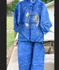 Traditional Chinese Dragon Kung Fu Outfit Tang Suit Vintage Silk READ