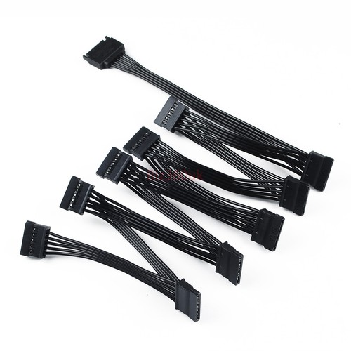 SATA Power 15 Pin 1 Male To 5/8/10/ Female Splitter Hard Drive Cable for HDD SSD - Picture 9 of 49