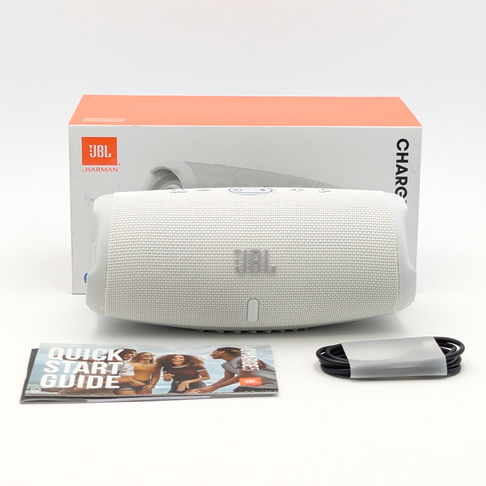 JBL Charge 5 Portable Waterproof Bluetooth Speaker | White | *Personalized*