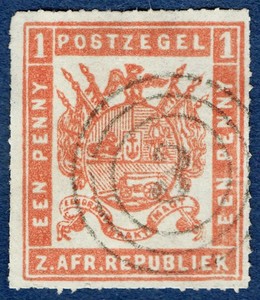 [mag340] TRANSVAAL 1870 SG 10 1d Carmine Rose Fine Roulette cv:£450