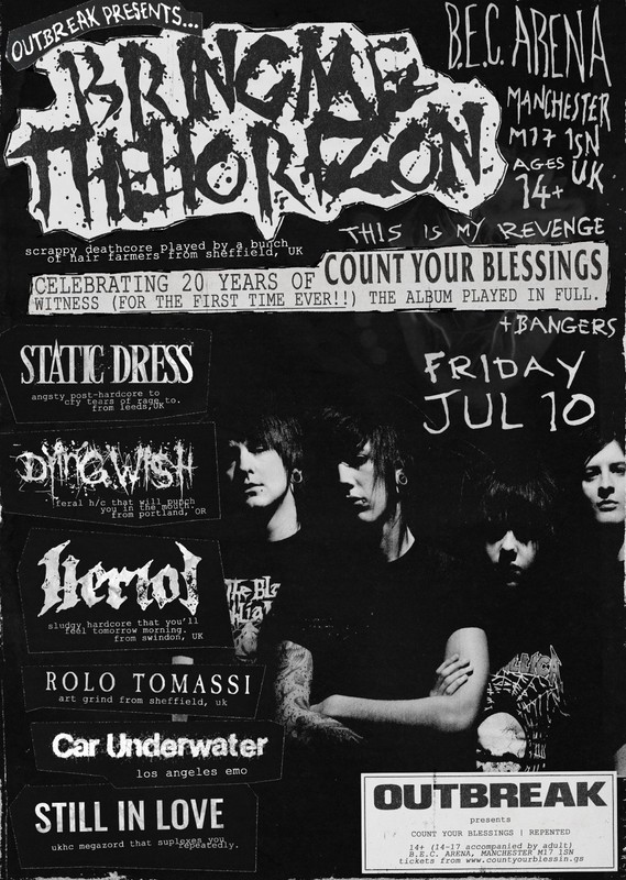 Bring Me The Horizon Concert BEC Arena Manchester July 11 - Repent VIP Ticket