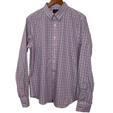 UNTUCKit Dolcetto WF Slim Fit Shirt Mens Large Pink Blue Plaid Wrinkle Free